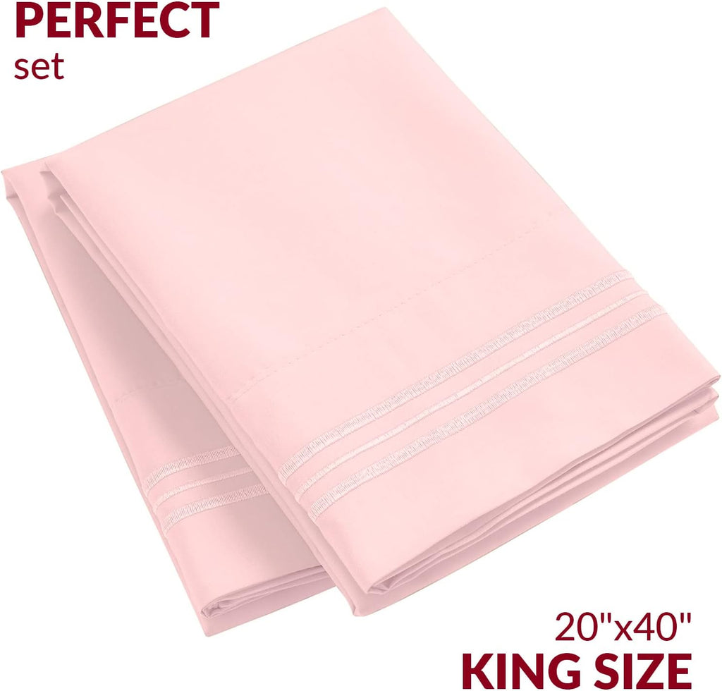 Mellanni Pillow Cases - Luxury, Extra Soft, Cooling Pillow Covers - 2 PC Iconic Collection Pillowcases - Envelope Closure (King 20" x 40",…