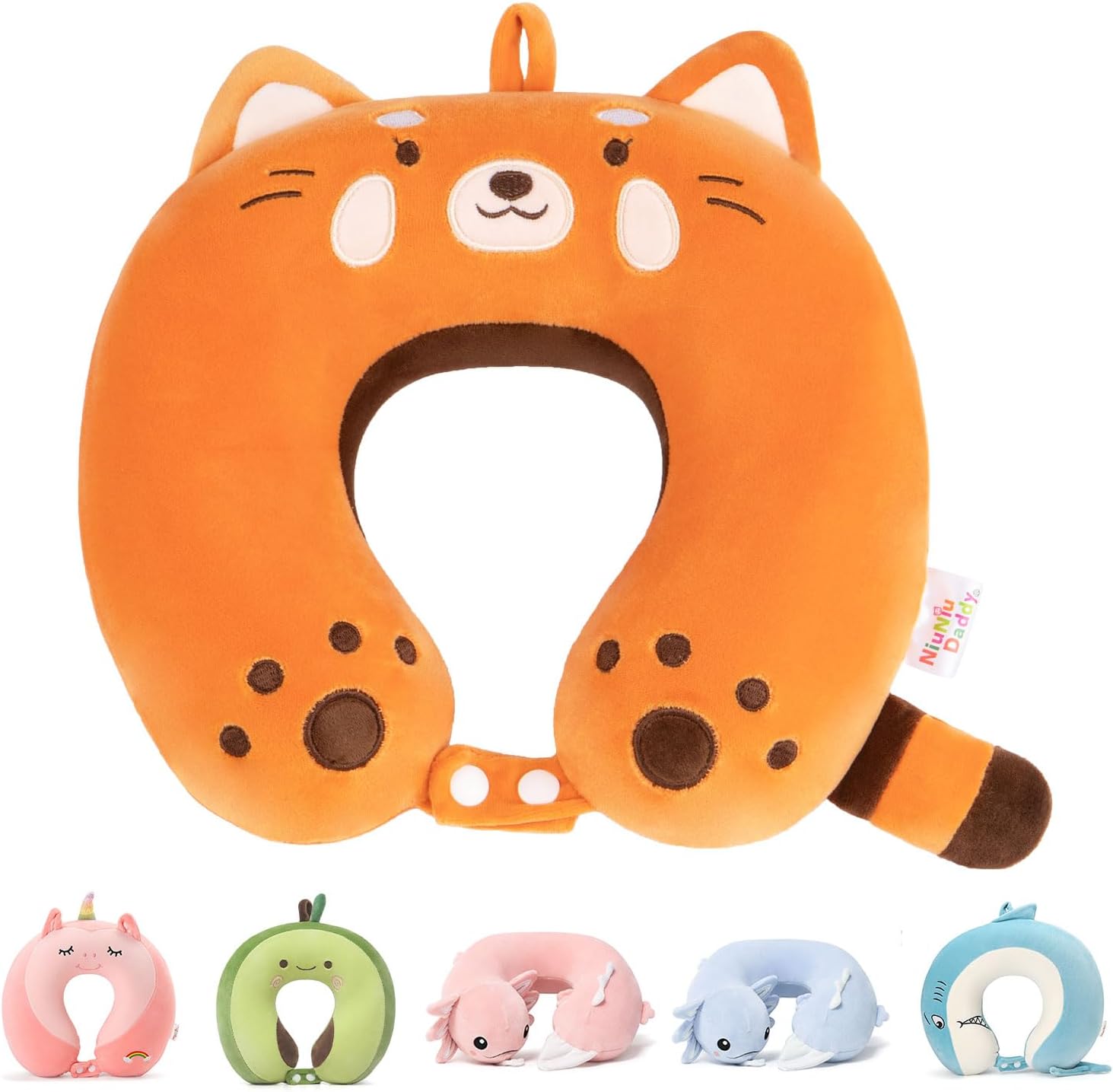 NiuniuDaddy Niuniu Daddy Red Panda Kids Neck Travel Pillow for Traveling, Portable Memory Foam Neck Supportive Cervical Pillow for Long Fli…