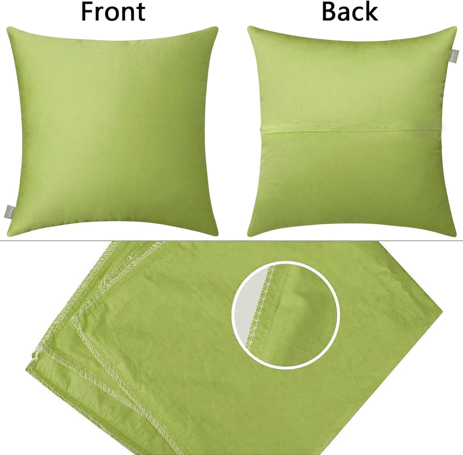 Thmyo 4-Pack 100% Cotton Comfortable Solid Decorative Throw Pillow Case, Square Cushion Cover Pillowcase Sublimation Blank Pillow Covers DI…