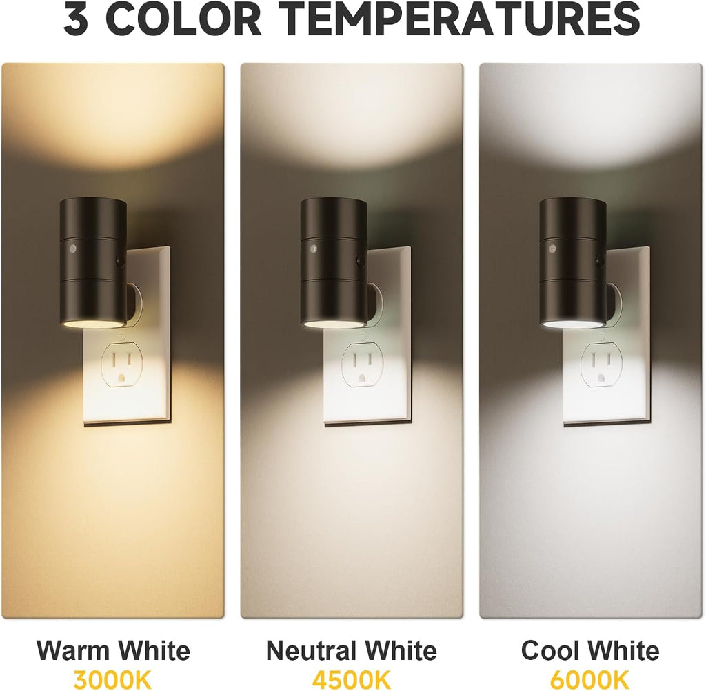 Niorsun Night Lights Plug into Wall, Dimmable with 3 Color Modes & Auto On/Off Sensor, Ultra- Nightlight for Hallway, Bathroom, Bedroom…