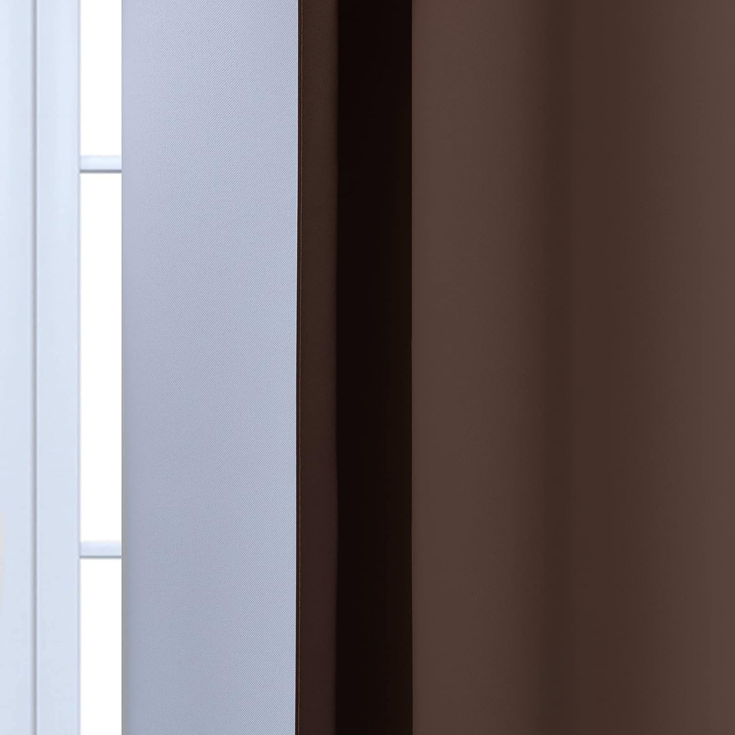 Yakamok 84 Inch Length Thermal Insulated Gradient Color Ombre Curtains with Grommet, Room Darkening Window Drapes for Bedroom (Brown and Gr…