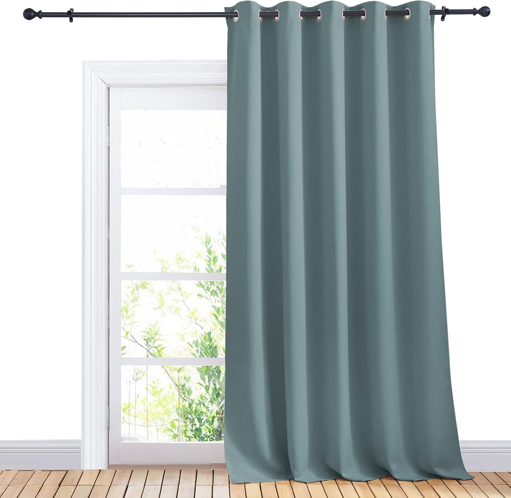 NICETOWN Window Blackout Curtain Panel for Living Room, Greyish Blue, 1 Panel, 70 x 95 inch, Thermal Insulated Blackout Drape/Drapery for…