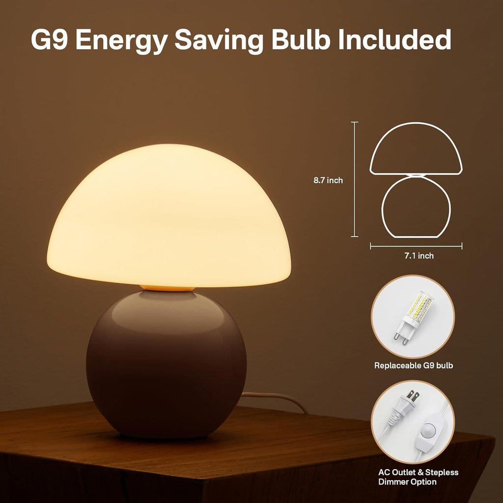 Dawnwake Mushroom Lamp Table Lamp for Bedroom, Desk Bedside Small Lamps for Living Room Night Stands, Mushroom Decor Cute Mini Modern Mid…