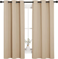 NICETOWN Thermal Insulated Grommet Room Darkening Curtains/Draperies/Panels for Bedroom (2 Panels, W42 x L63 inches, Biscotti Beige)