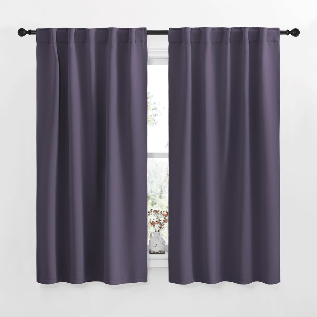 NICETOWN RV Curtains for Camper Windows - (Greyish Purple Color) 42x50 Inch, 2 Panels Set, Thermal Insulated Room Darkening Blackout…