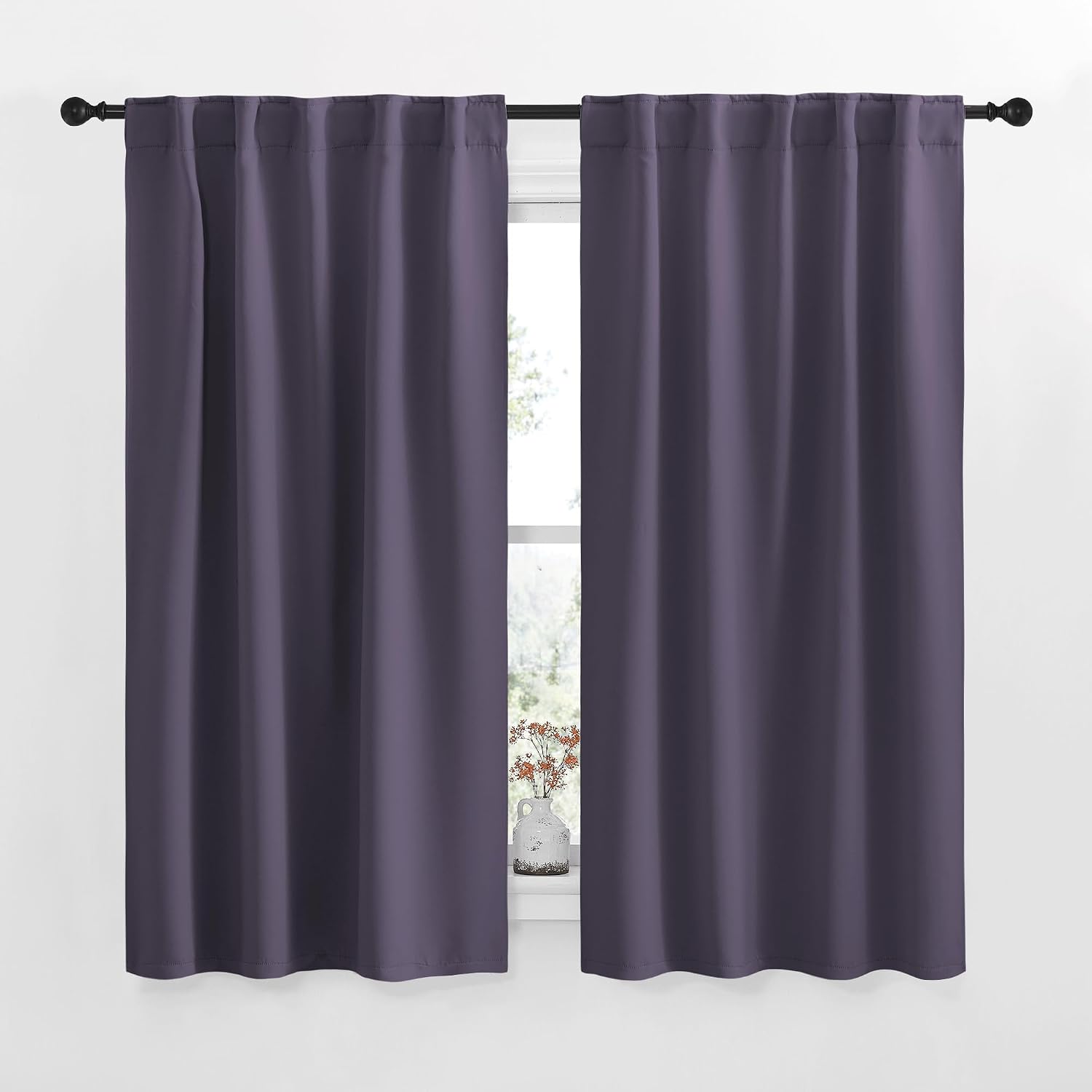 NICETOWN RV Curtains for Camper Windows - (Greyish Purple Color) 42x50 Inch, 2 Panels Set, Thermal Insulated Room Darkening Blackout…