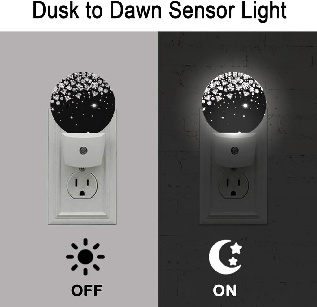 Shiny Diamond Night Light Plug-in Sleep Lamp Led Dusk to Dawn Night Light for Bedroom