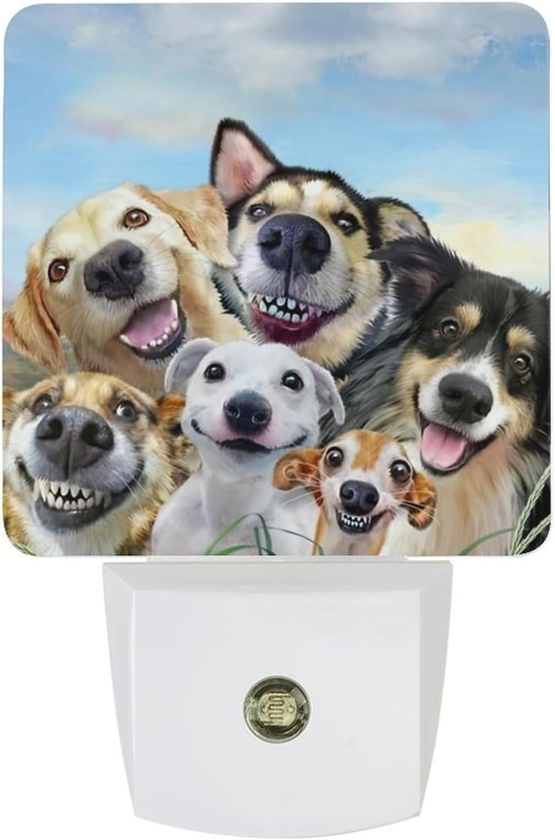 YKJAHSD Cute Dog Night Light, Plug into Wall Decor Nightlights for Bedroom, Bathroom, Hallway, Kitchen, with Dusk to Dawn Light Auto…