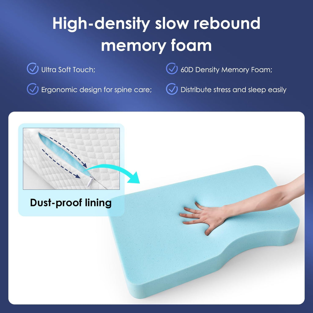 Livemy Leg Pillow for Side Sleepers, Memory Foam Knee Pillow for Side Sleeping, Leg Elevation Pillow for Hip/Back/Sciatica Helps Spi…