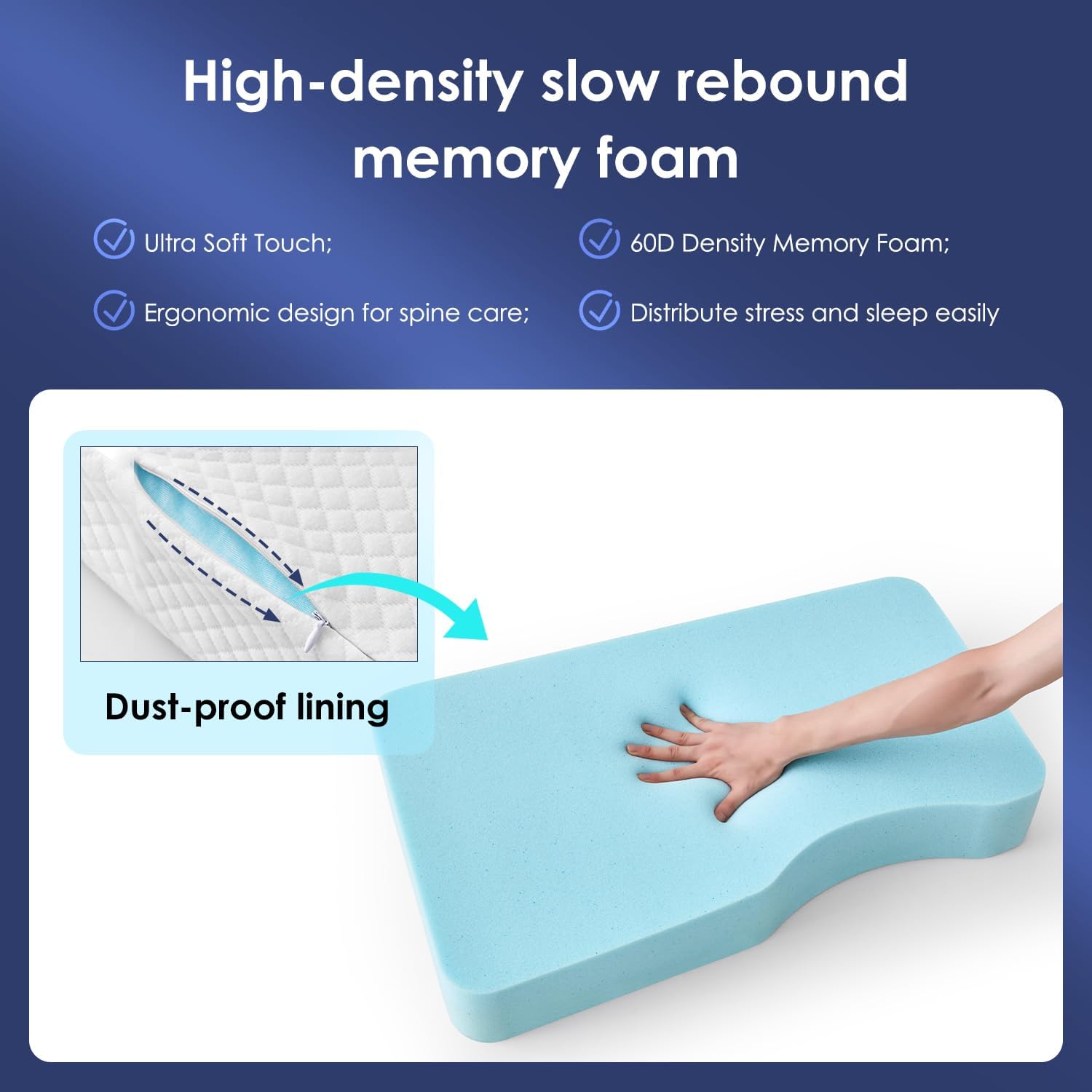 Livemy Leg Pillow for Side Sleepers, Memory Foam Knee Pillow for Side Sleeping, Leg Elevation Pillow for Hip/Back/Sciatica Helps Spi…