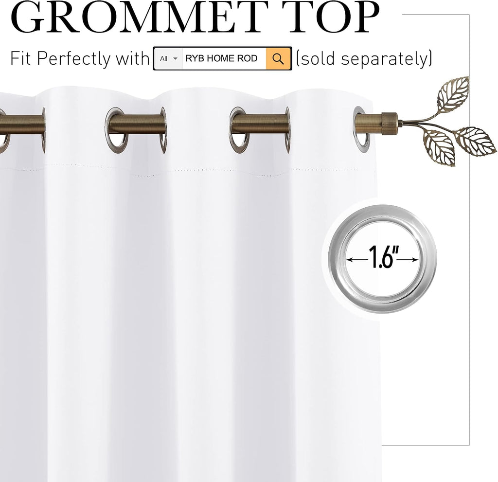 RYB HOME Extra Wide Curtain - Room Divider Curtain Blind for Patio Sliding Glass Door Hallway Office Apartment, 50% Light Block Thermal…