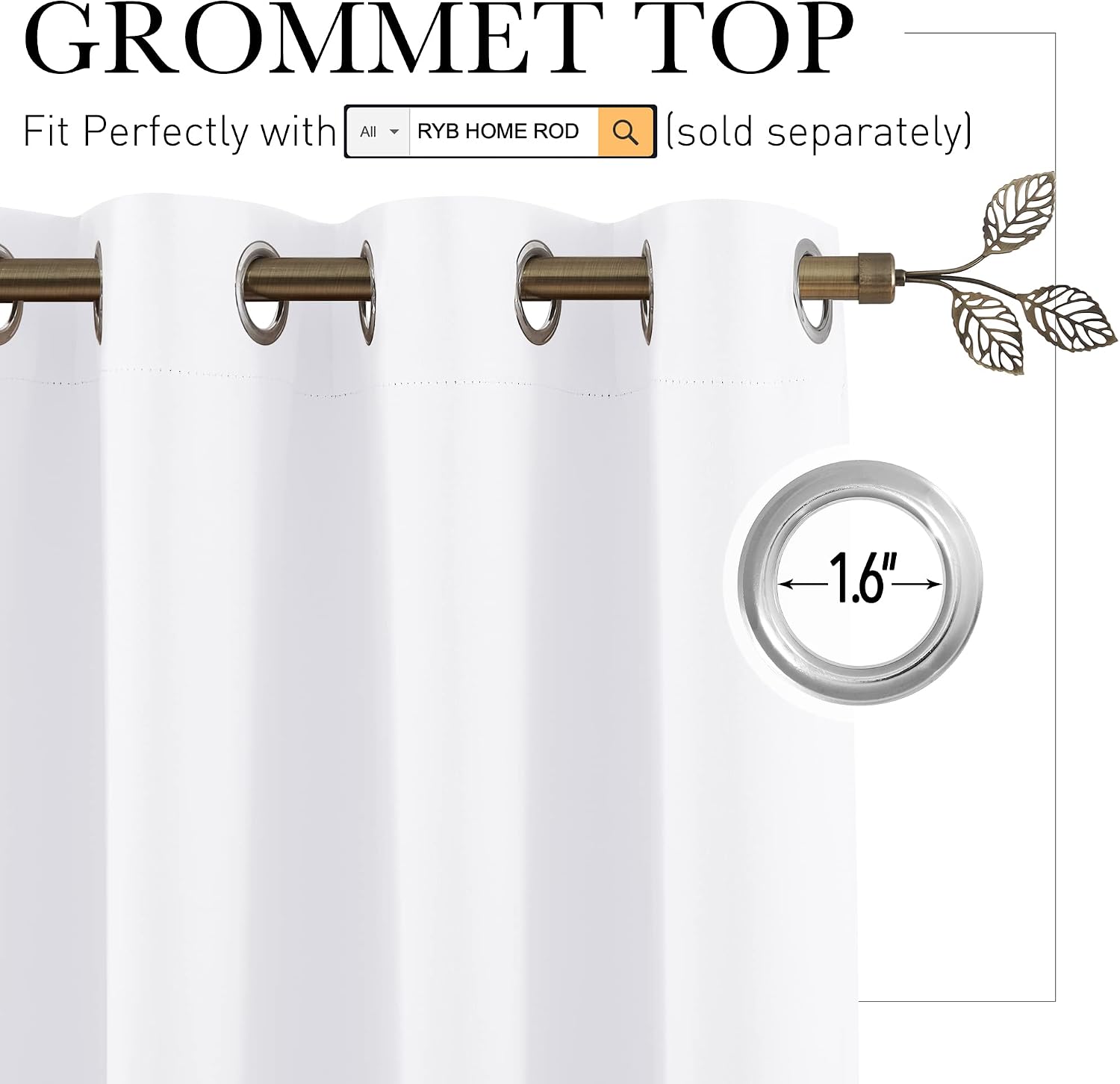 Rybhome RYB HOME Room Divider Curtain - 50% Light Block Thermal Insulated Privacy Curtain Blind Large WindowCovering for Office Spare Bedro…