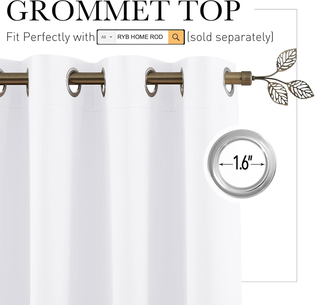 Rybhome RYB HOME Room Divider Curtain - Half-Light Block Room Darkening Shades Grommet Curtains for Large Window Cloakroom School Dorm Slid…
