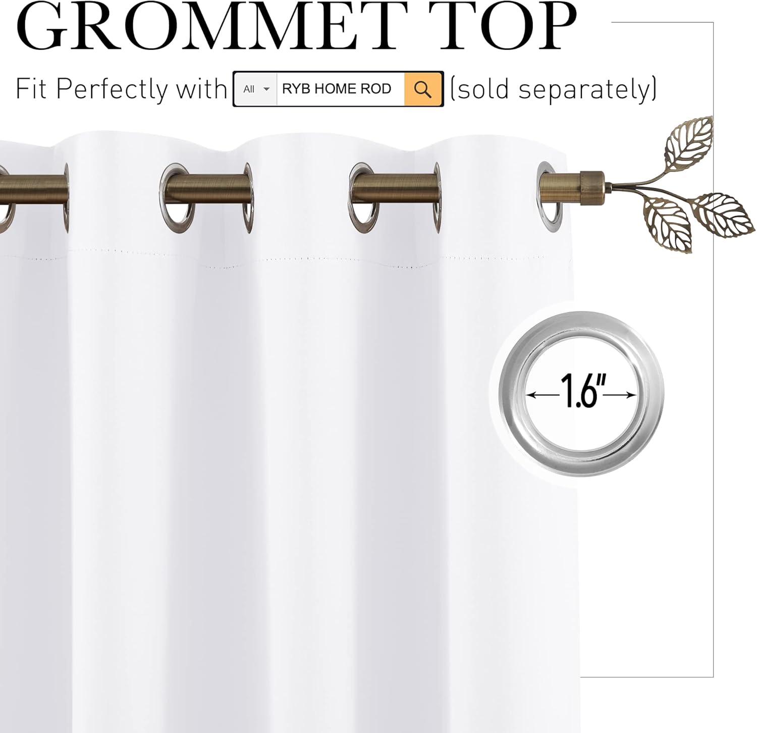 Rybhome RYB HOME Room Divider Curtain - Half-Light Block Room Darkening Shades Grommet Curtains for Large Window Cloakroom School Dorm Slid…
