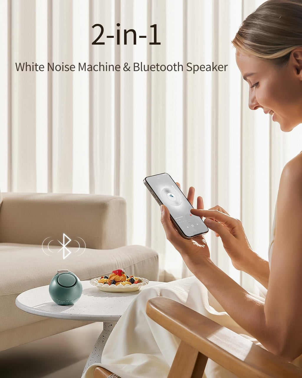 CHICWAY 2025 Mom's Choice Awards, Portable Sound Machine for Baby Adult, Smart Cry Detection, 18 Soothing Sound, Bluetooth Rechargeable…