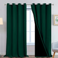 Yakamok 108 Inch Length 100% Blackout Window Curtain Panels, Full Light Blocking Drapes with Black Liner Thermal Insulated Drapes for Bedro…