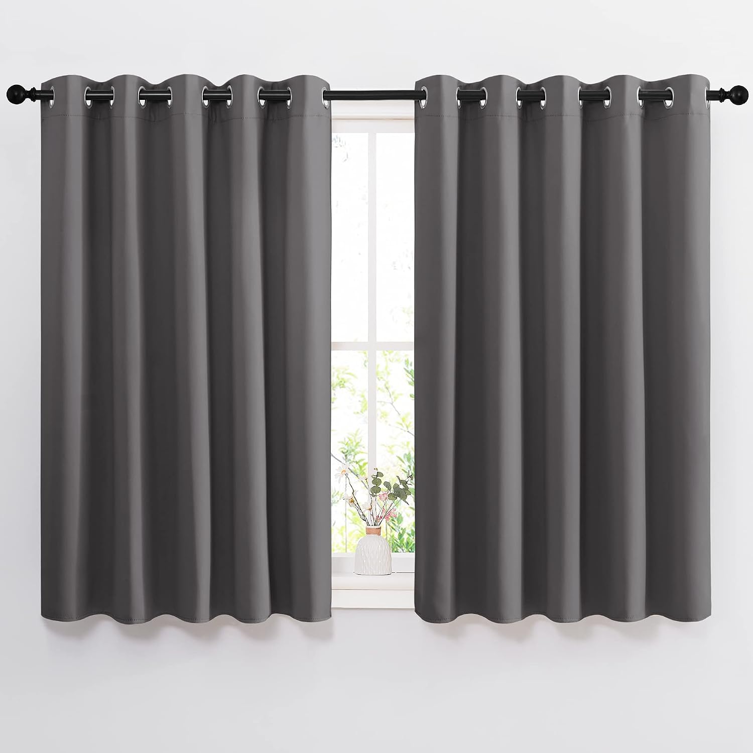 NICETOWN Bedroom Blackout Curtains Panels - Window Treatment Thermal Insulated Solid Grommet Blackout for Living Room (Set of 2, 66 by 54…