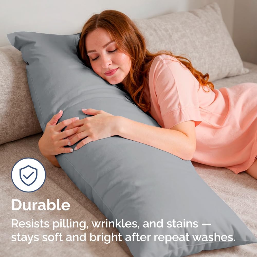 Body Pillowcases Set of 4-20x54 Long Body Pillow Case - Soft Body Pillow Cover for Sleeping & Side Sleepers - Comfy, Breathable & Fade…