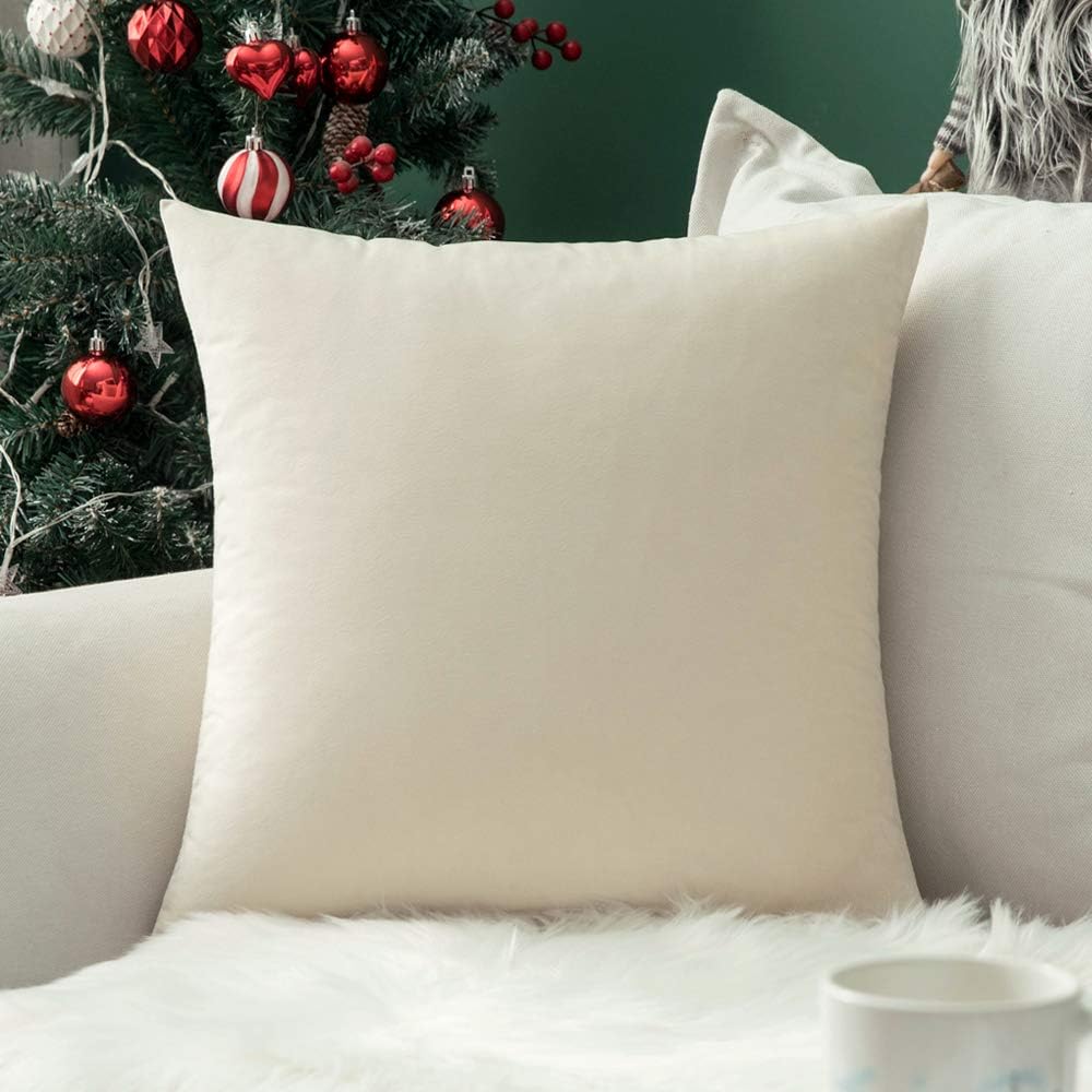Miulee Velvet Pillow Cover Soft Luxury Decorative Throw Pillow Cover Eruo Sham Single Rectangle Cushion Case for Couch Sofa Bedroom Car Dec…