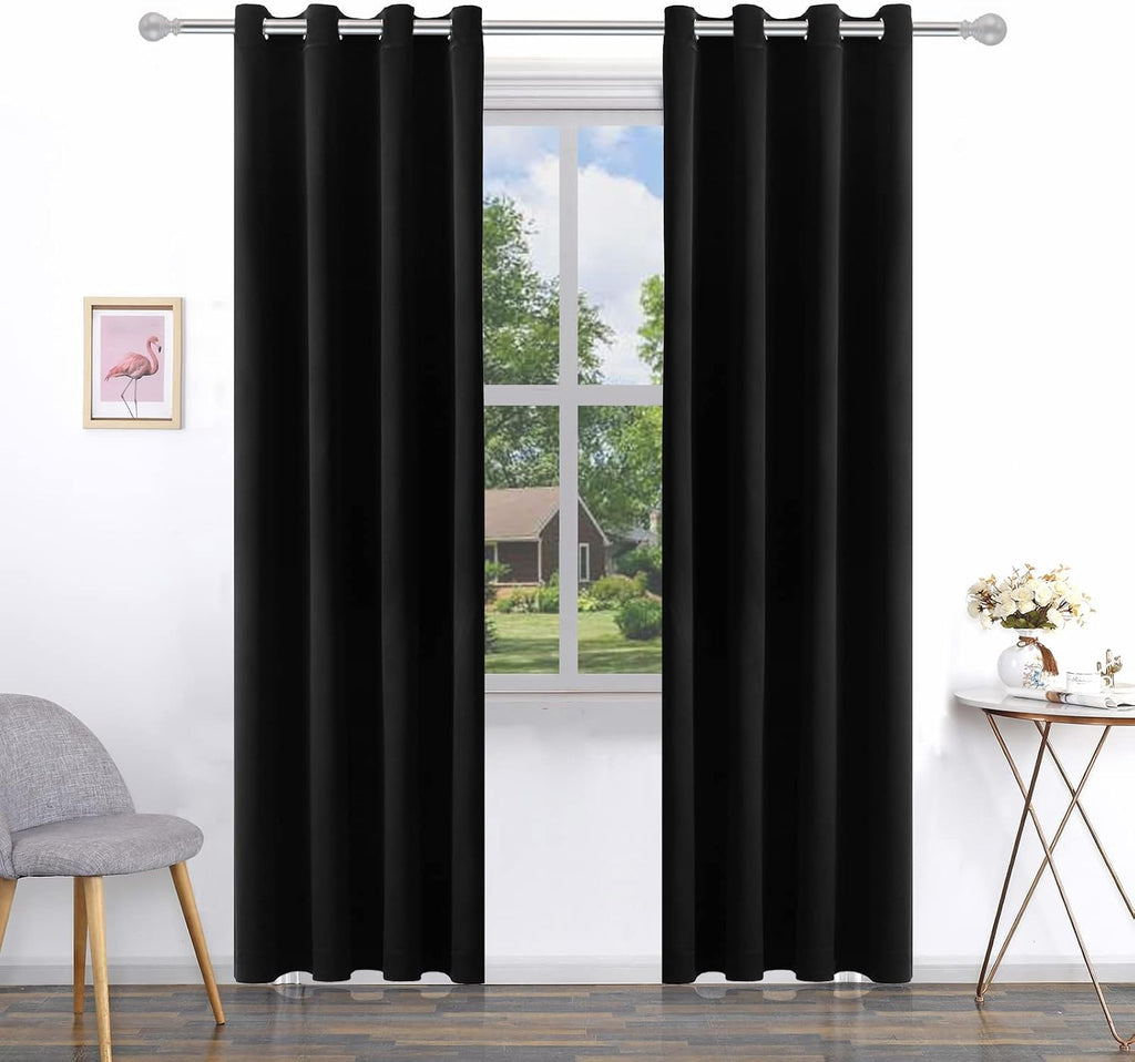 Pickluc Grommet Blackout Curtain for Living Room, Light Blocking Drapes, Thermal Insulated, Noise Reduction, 52 Inches Wide x 96 Inches Lon…