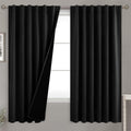 BGment Full Blackout Curtains with Thermal Insulation Liner Curtains 63 Inches Long, Rod Pocket and Back Tab Double Layer Room Darkening…