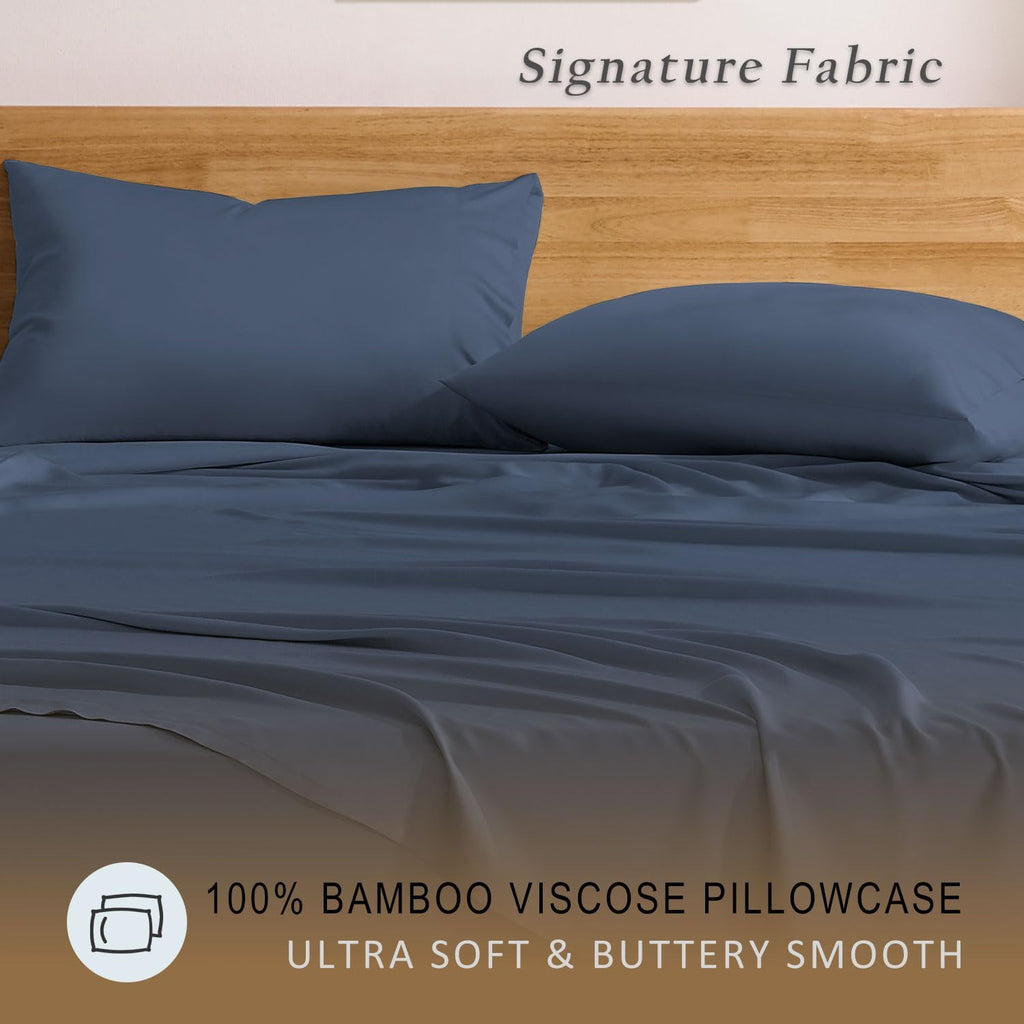 TOSMO Luxury Cooling Pillowcase Set of 2 | FSC® Certified | Viscose from Organically Grown Bamboo | Breathable Silky Soft Pillowcases…