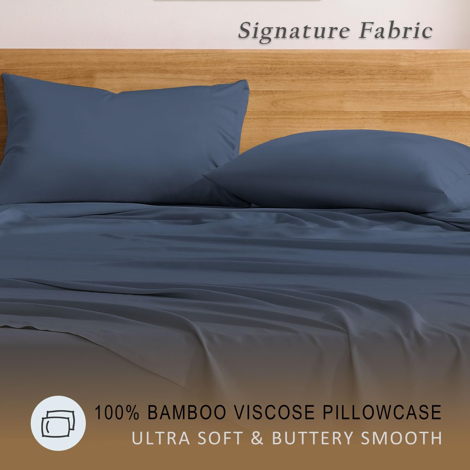 TOSMO Luxury Cooling Pillowcase Set of 2 | FSC® Certified | Viscose from Organically Grown Bamboo | Breathable Silky Soft Pillowcases…