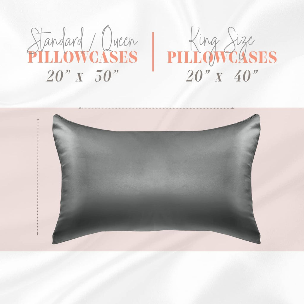 Elegantcomfort Elegant Comfort Silky and Luxurious 2-Piece Satin Pillowcase Set for Healthier Skin and Hair, Hidden Zipper Closure and Beau…