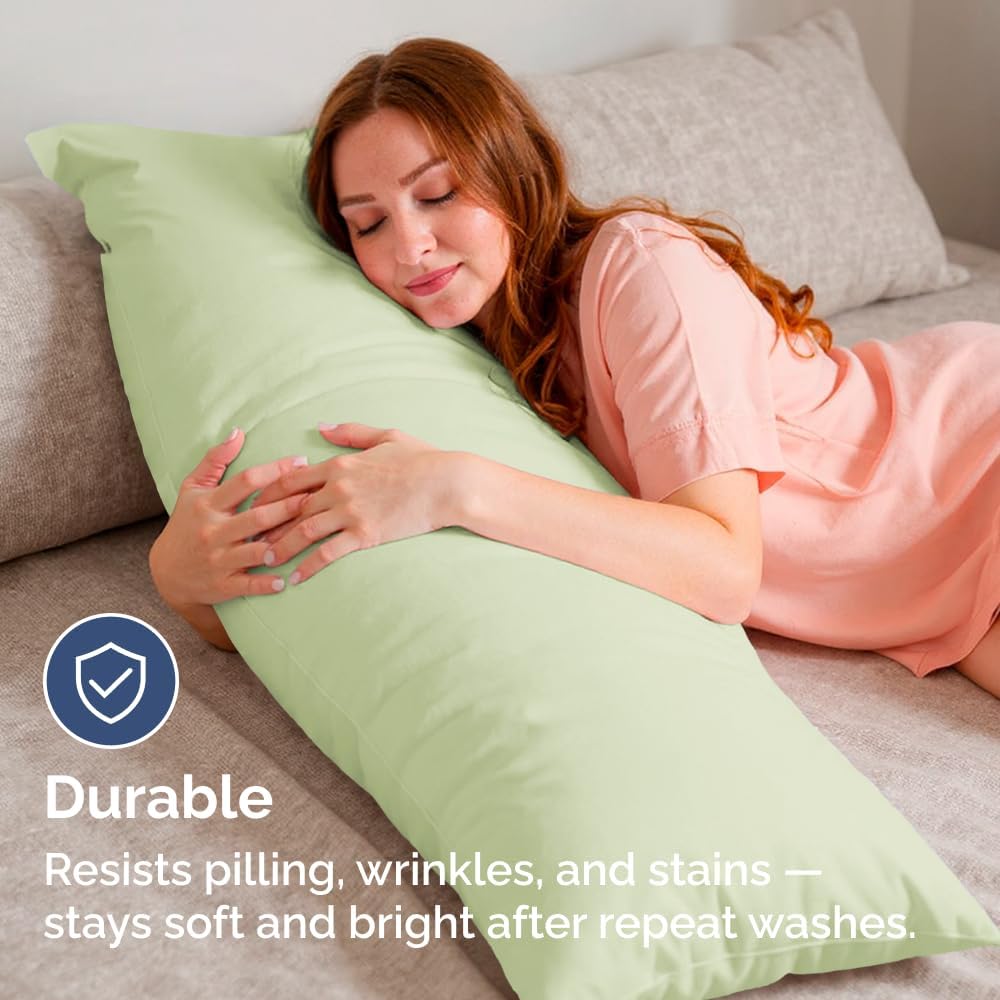 Body Pillowcases Set of 4-20x54 Long Body Pillow Case - Soft Body Pillow Cover for Sleeping & Side Sleepers - Breathable & Fade Free…