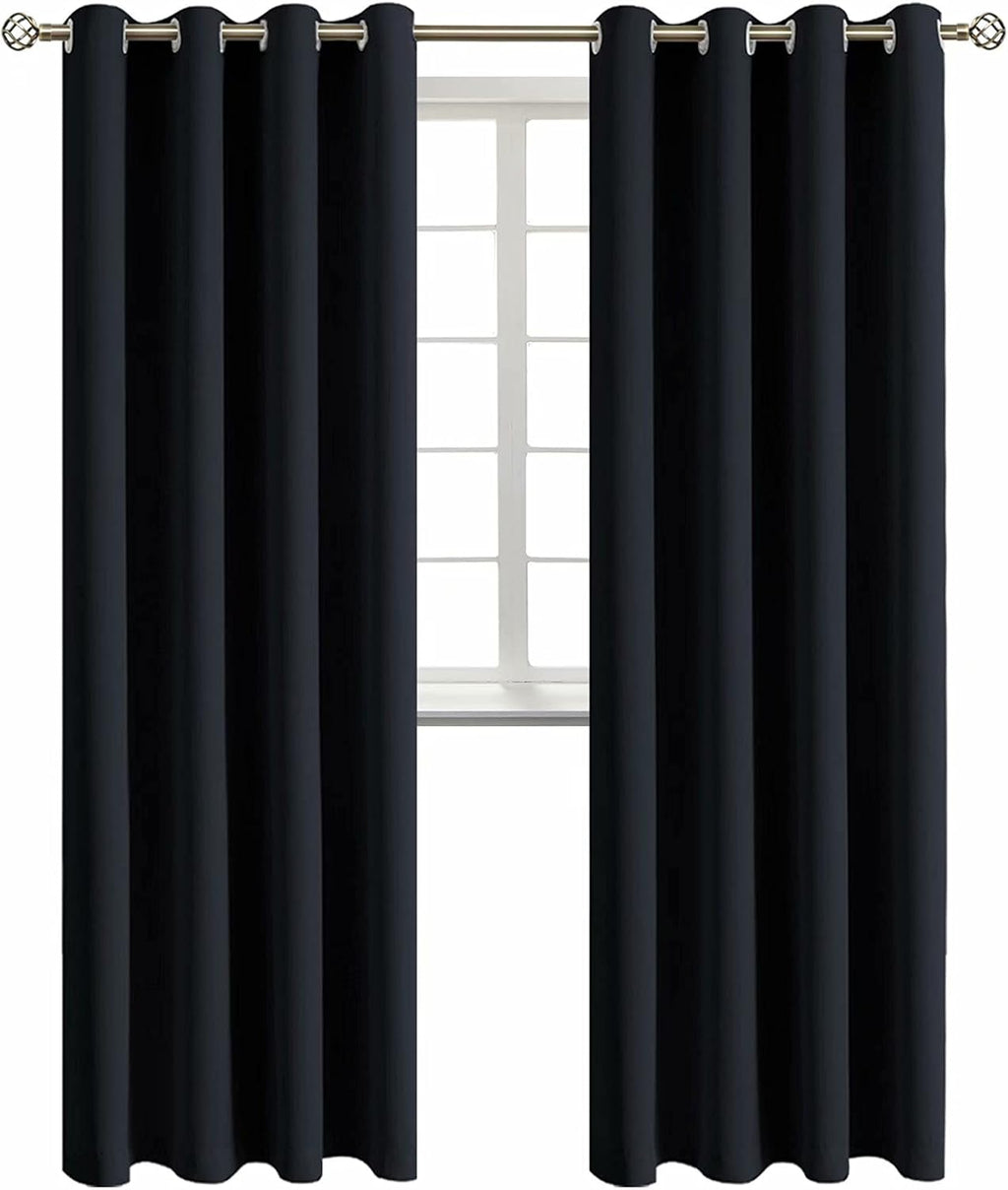 BGment Blackout Curtains for Living Room - Grommet Thermal Insulated Room Darkening Curtains for Bedroom, 2 Panels of 52 x 95 Inch, Black 9…