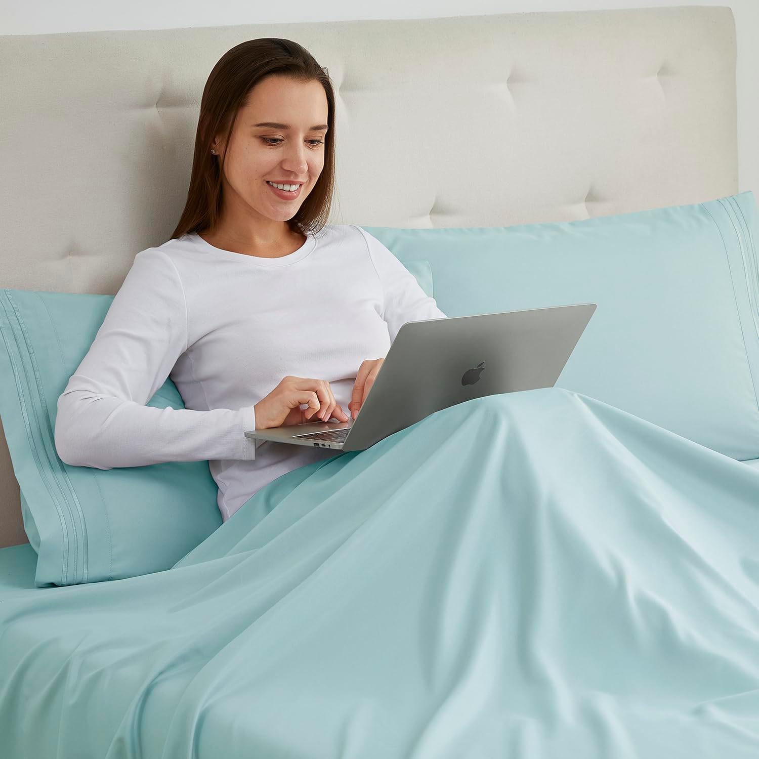 Nestl Light Blue King Pillow Cases 2 – Soft King Size Pillow Case, 1800 Brushed Microfiber Pillowcases, Envelope Closure Pillowcase, King P…