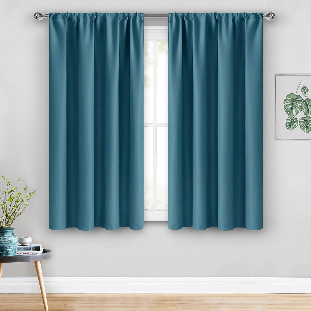 Jiuzhen Blackout Curtains for Bedroom - Thermal Insulated Room Darkening Noise Reducing, 52 x 54 Inch Length Curtains for Living Room, Set…