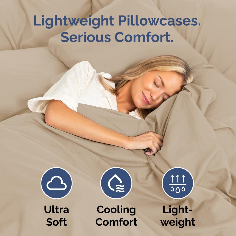 King Standard Pillow Cases Set of 4 - Soft Hotel Quality Pillowcase Covers - Comfy Bedding for Women, Men, Kids & Teens - Machine…