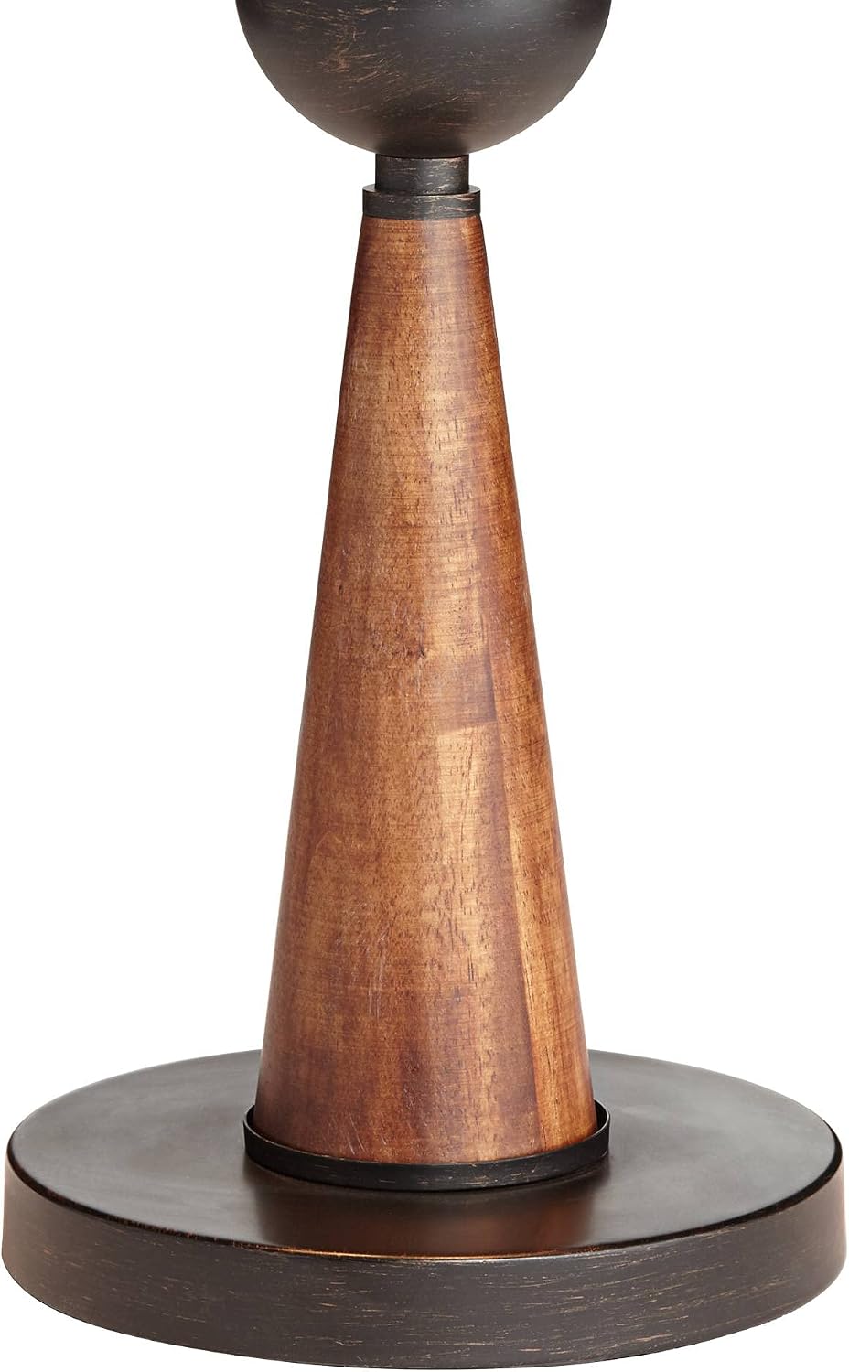 Franklin Iron Works Hunter Rustic Farmhouse Table Lamp 29 3/4" Tall Cherry Wood Bronze Metal Outer Tan Fabric Inner Drum Shade for…