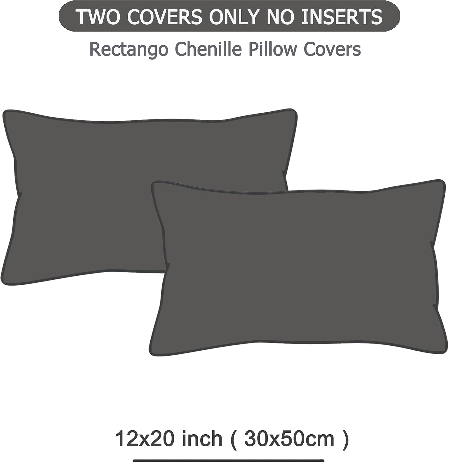 Gawamay Set of 2 Decorative Lumbar Soft Chenille Throw Pillow Covers 12x20 Inch (30x50 CM), Boho Farmhouse Cushion Cases, Couch Pillow Cove…