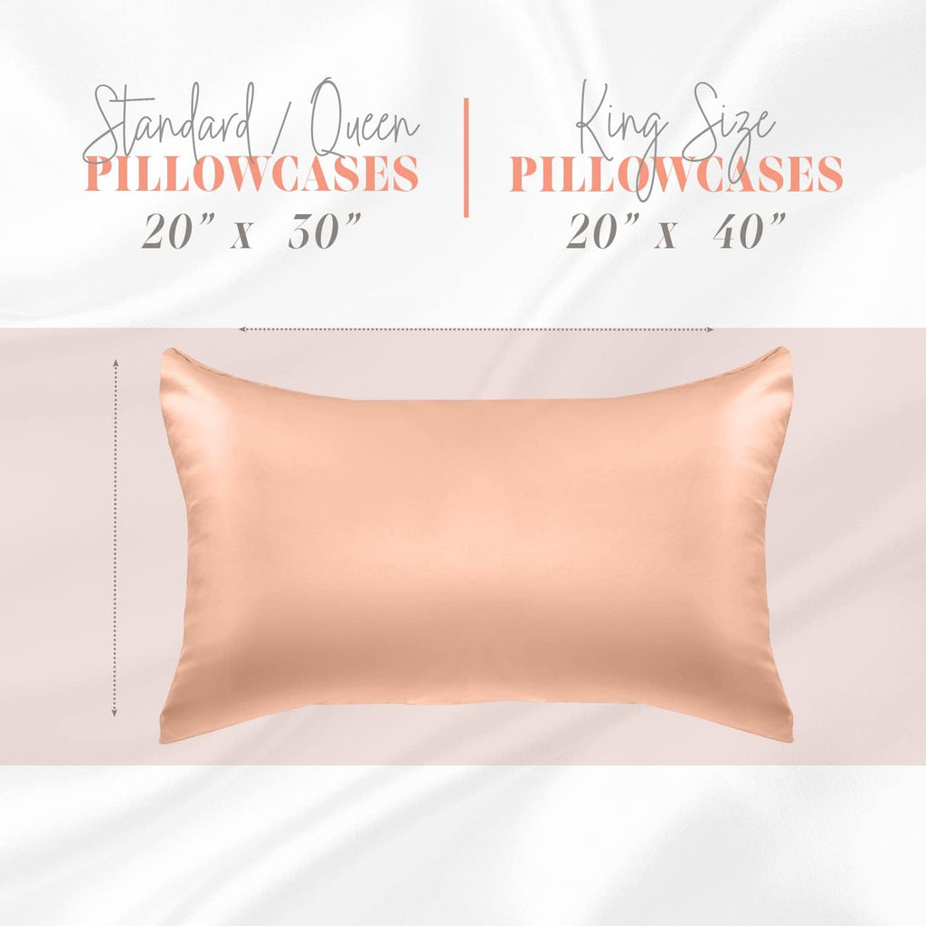 Elegantcomfort Elegant Comfort Silky and Luxurious 2-Piece Satin Pillowcase Set for Healthier Skin and Hair, Hidden Zipper Closure and Beau…