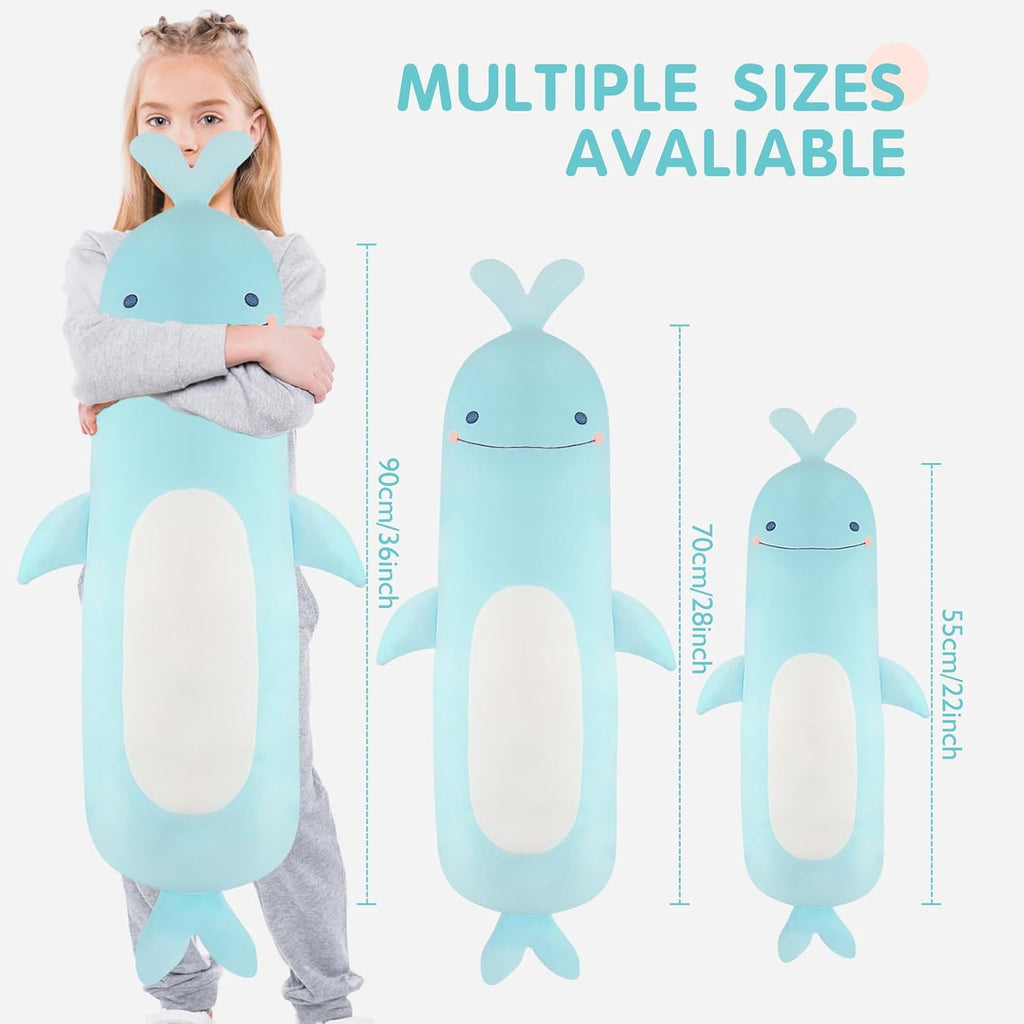 Tianmihou 36 inch Whale Stuffed Animals Long Pillow Toy, Cute Giant Large Big Jumbo Soft Whale Shark Squishy Animal Plushies Gift Kids…