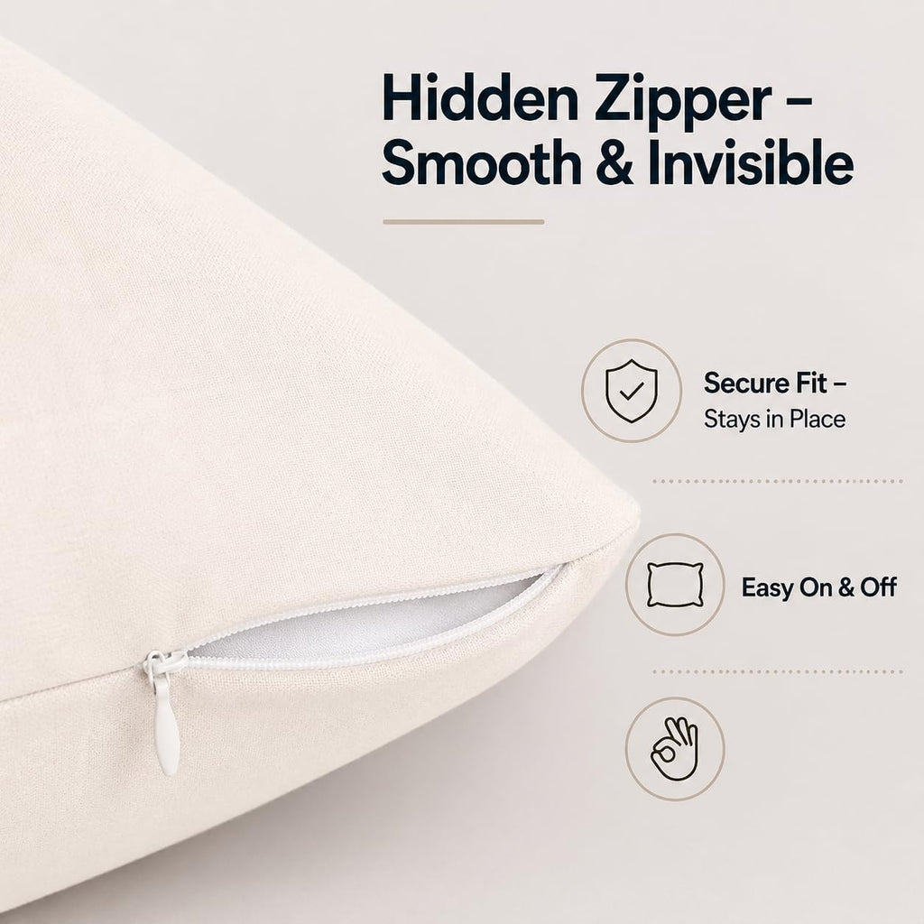 EVOLIVE Ultra Soft Microfiber Body Pillow Cover/Pillowcases 21"x54" with Hidden Zipper Closure (Ivory, 21"x54" Body Pillow Cover)