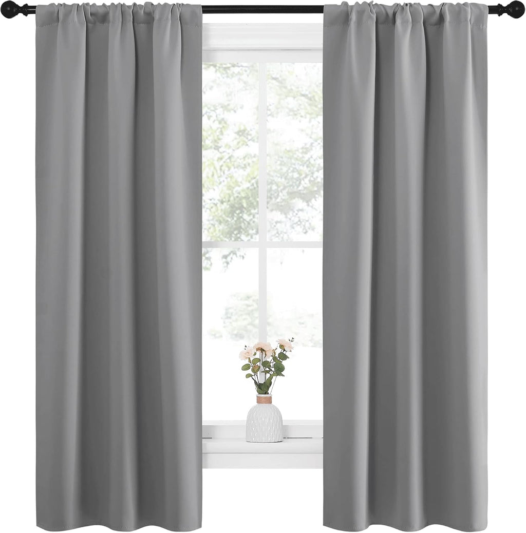 NICETOWN Kitchen Window Curtains 63 Long - Home Decoration Thermal Insulated Rod Pocket Blackout Blinds & Drapes for Small Windows…