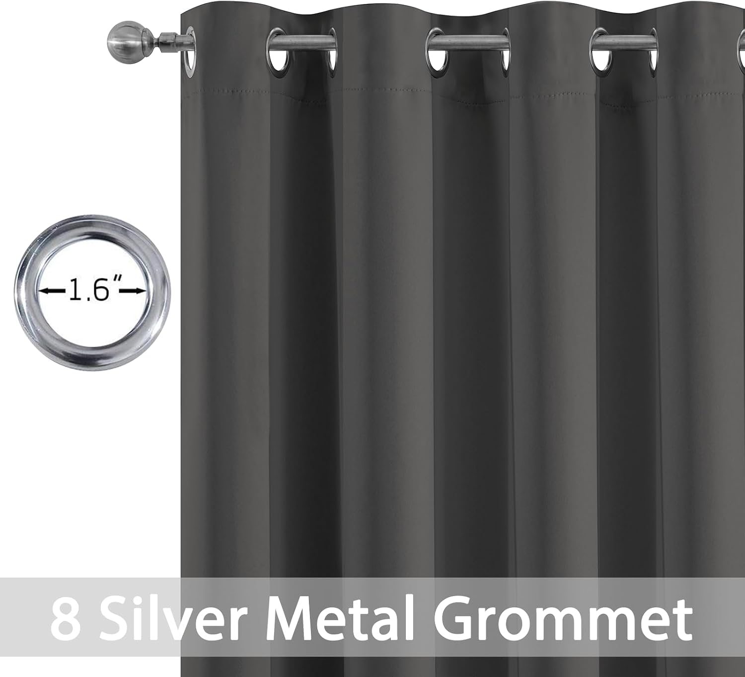 Yakamok 72 Inch Long Blackout Curtains for Bedroom, Thermal Insulated Room Darkening Curtains, Light Blocking Blackout Drapes for Living…
