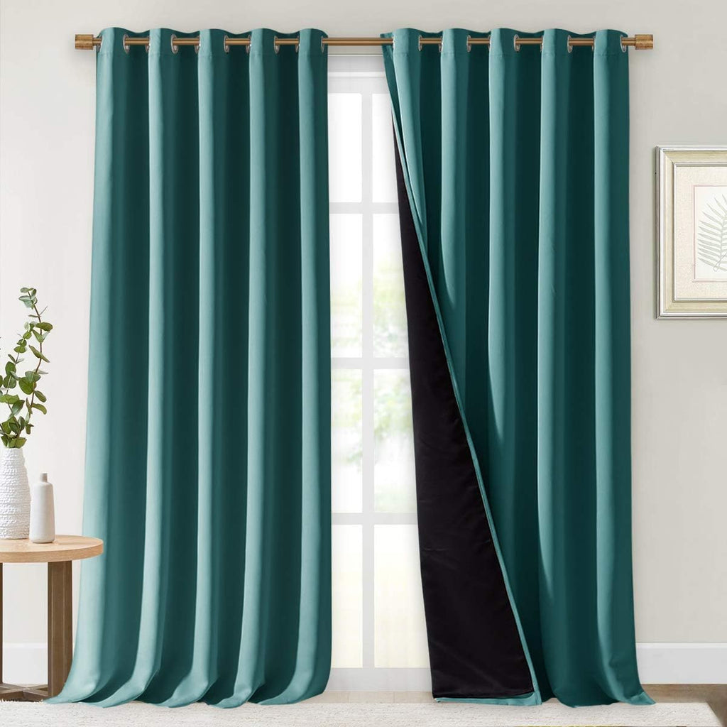 Nicetown 100% Blackout Curtains 108 inches Long, Noise Reduction Window Treatment Curtains, Thermal Insulated Energy Smart Drapes and Drape…