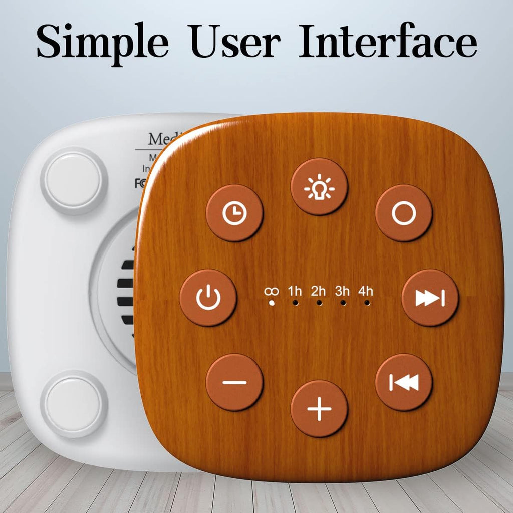 Meditation White Noise Machine Sound Machine 30 Soothing Sounds 12 Night Light 5 Auto-Off Timer Portable Sleep Machine for Travel Powered b…