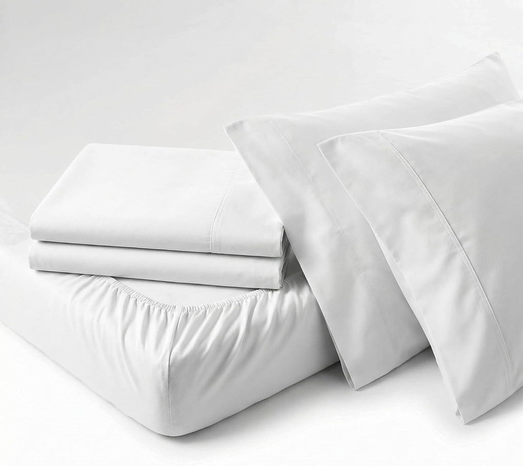 Perupima Peru Pima 285 Thread Count Percale Queen Sheet Set - 100% Peruvian Pima Cotton, 4 Piece (Flat, Fitted, 2 Pillowcases) - Cooling, C…