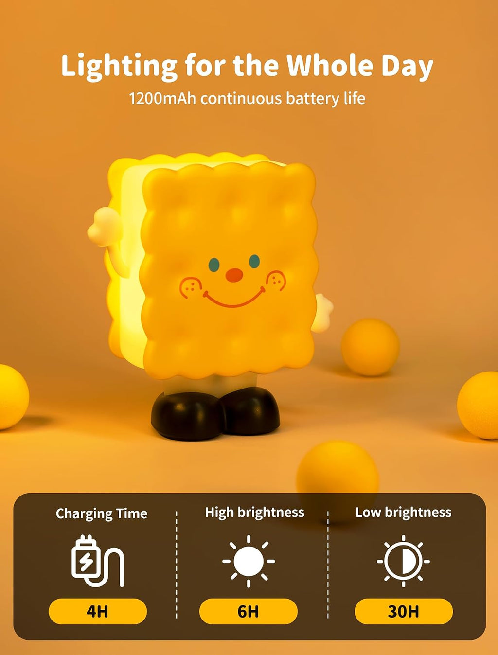 Tarinks Biscuit Night Light for Kids, Rechargeable Baby Night Lights, Portable Sleep Nightlight, Cute Nursery Lamp, Table Lamps for Bedroom…