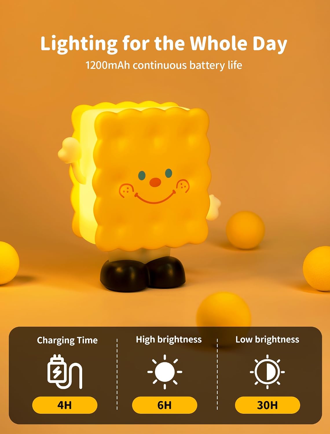 Tarinks Biscuit Night Light for Kids, Rechargeable Baby Night Lights, Portable Sleep Nightlight, Cute Nursery Lamp, Table Lamps for Bedroom…