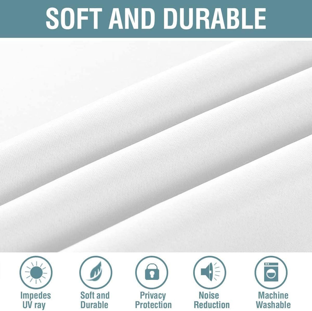 H.VERSAILTEX White Curtains for Living Room Pure White Curtain 96 inches Long Thermal Insulated Window Treatment Panel/Drape fo…