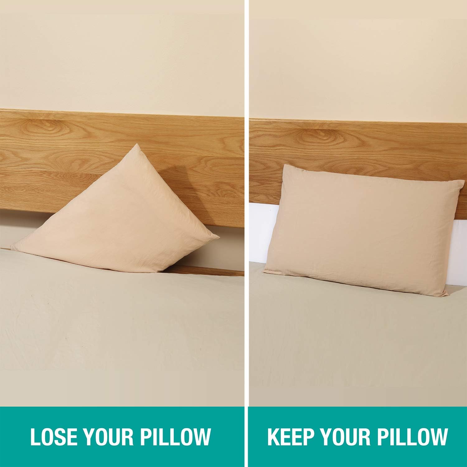 Vekkia Twin Bed Wedge Pillow for Headboard – High-Density Foam Fills Gaps (0-5.5") Between Mattress and Headboard, Wedge Pillow with…