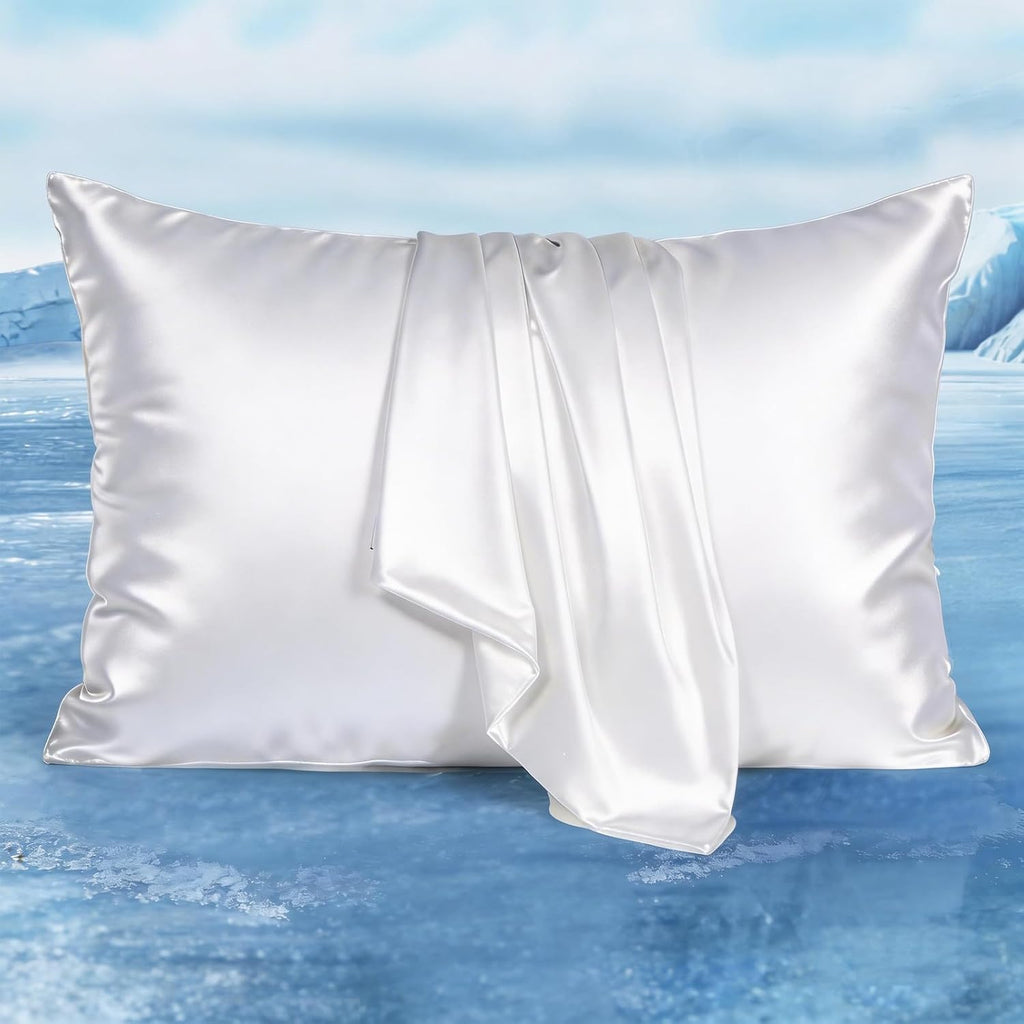Luxear Cooling Pillow Cases for Hot Sleepers, Double-Sided Upgraded Arc-Chill Q-Max > 0.5 Cooling Satin Pillowcase, Silky Soft, Hair & Skin…