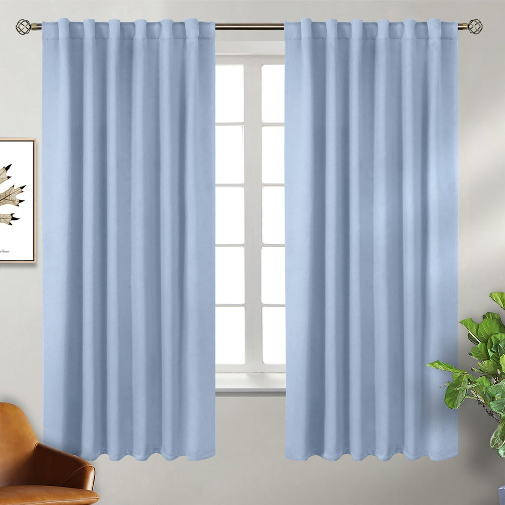 BGment Rod Pocket and Back Tab Curtains for Bedroom - Thermal Insulated Room Darkening Curtains for Living Room, 2 Window Curtain Panels (5…