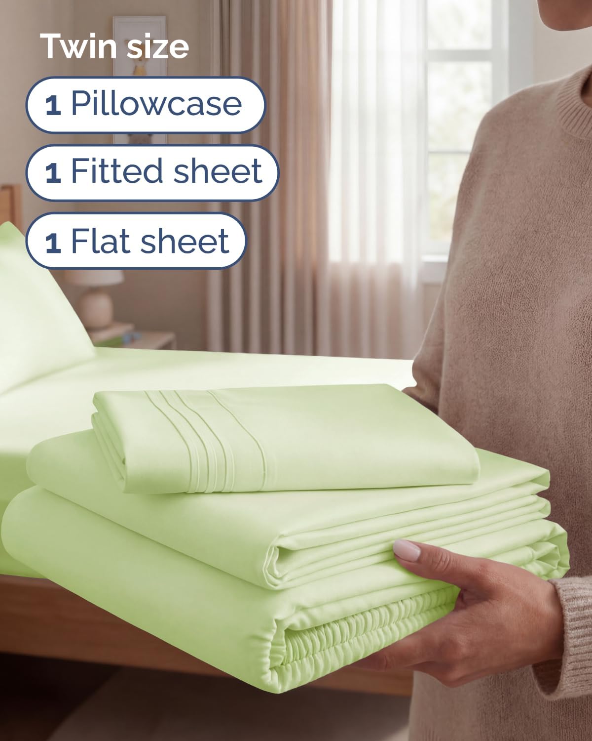 Twin Size 3 Piece Sheet Set - Comfy Breathable & Cooling Sheets - Hotel Luxury Bed Sheets for Women & Men - Deep Pockets, Easy-Fit, Soft…